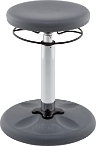 Kore design Kore Kids Adjustable Height Tall Wobble Chair - Flexible Seating Stool for Classroom, Elementary School, ADD/ADHD - Assembled in The USA, Grey (16.5in-24in) Grey 16.5in-24in