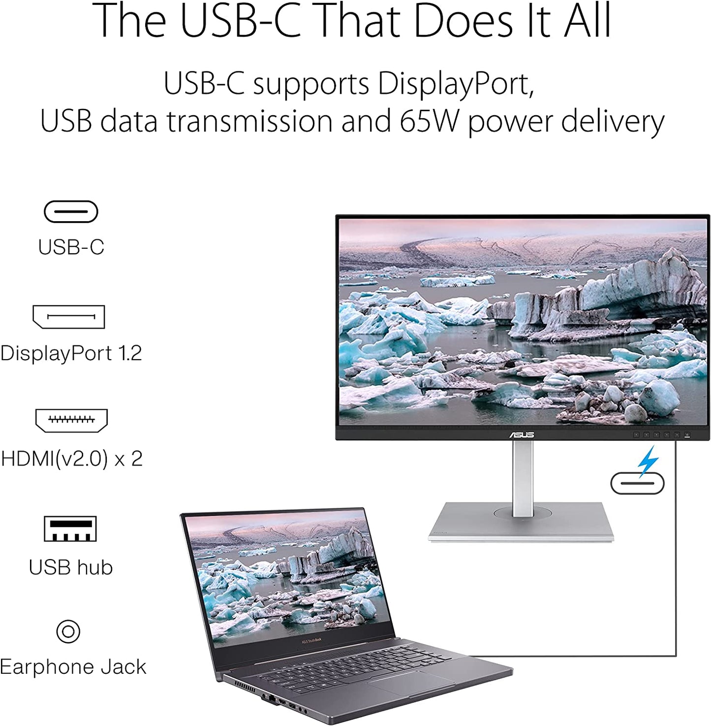 ASUS ProArt Display PA279CV 27” 4K HDR UHD (3840 x 2160) Monitor, IPS, 100% sRGB/Rec. 709, ?E &lt; 2, USB-C DisplayPort HDMI USB hub, Calman Verified, Eye Care, Tilt Pivot Swivel Height Adjustable 27&quot; IPS 4K HDR USB-C HDMI USB hub