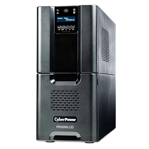 CyberPower PR3000LCD Smart App Sinewave UPS System, 3000VA/2700W, 10 Outlets, AVR, Tower 3000VA UPS System
