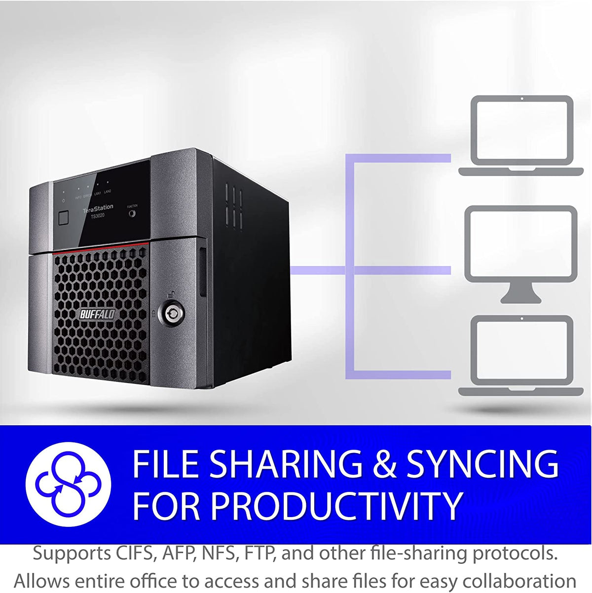 BUFFALO TeraStation 3220DN 2-Bay Desktop NAS 4TB (2x2TB) with HDD NAS Hard Drives Included 2.5GBE / Computer Network Attached Storage/Private Cloud/NAS Storage/Network Storage/File Server 4 TB TeraStation 3220DN Desktop NAS - 2 Drive Bays