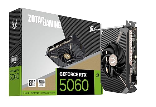 ZOTAC Gaming GeForce RTX 5060 Solo DLSS 4 8GB GDDR7 128-bit 28 Gbps PCIE 5.0 Gaming Graphics Card, SFF-Ready Ultra Compact Card, ZT-B50600G-10L