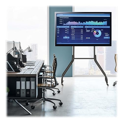 Tripp Lite Mobile Rolling TV Cart for 55" to 85" Television Displays, Wide Legs for Extra Stability, Locking Casters, Height Adjustable 71" to 81", Durable Metal Frame, 5-Year Warranty (DMC5585WL)