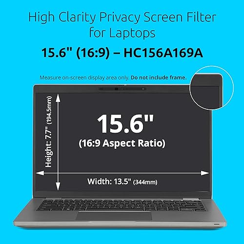 Kensington High Clarity Privacy Screens Filter 15.6 inch 16:9