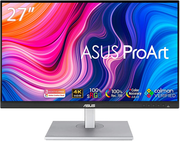ASUS ProArt Display PA279CV 27” 4K HDR UHD (3840 x 2160) Monitor, IPS, 100% sRGB/Rec. 709, ?E < 2, USB-C DisplayPort HDMI USB hub, Calman Verified, Eye Care, Tilt Pivot Swivel Height Adjustable 27" IPS 4K HDR USB-C HDMI USB hub