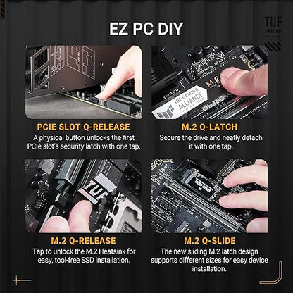 ASUS TUF Gaming Z890-PLUS WiFi Z890 LGA 1851 ATX Motherboard, Intel® Core™ Ultra Series 2 Ready, Advanced AI PC-Ready, 16+1+2+1 Stages, DDR5, PCIe® 5.0, Thunderbolt™ 4 Type-C®, 4X M.2, Wi-Fi 7, 2.5Gb