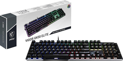 MSI Vigor GK50 Elite LL Mechanical Gaming Keyboard, Kailh Blue Switches, RGB Mystic Light VIGOR GK50 ELITE LL US