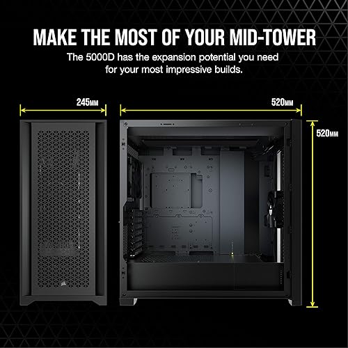 Corsair 5000D Airflow Tempered Glass Mid-Tower ATX PC Case - Black