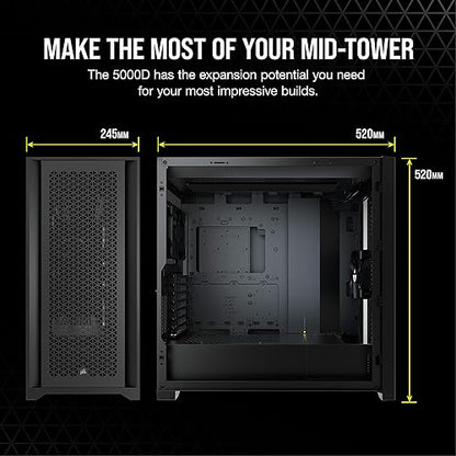 Corsair 5000D Airflow Tempered Glass Mid-Tower ATX PC Case - Black