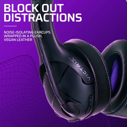 Pdp Victrix Gambit Black Wireless and Wired Gaming Headset with Mic - PlayStation PS4, PS5 - Esports-Ready Pro Audio, Noise Cancelling Microphone, Ultra-Comfort Over the Ear Headphones