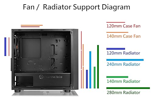 Thermaltake Versa H17 Black SPCC Micro-ATX Mini Tower Gaming Computer Case CA-1J1-00S1NN-00 H17 micro-ATX