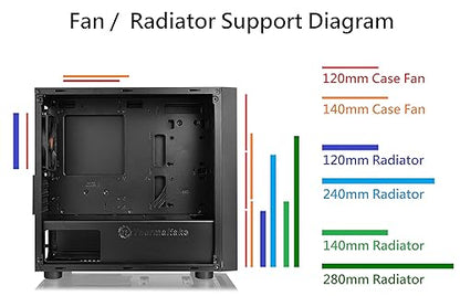 Thermaltake Versa H17 Black SPCC Micro-ATX Mini Tower Gaming Computer Case CA-1J1-00S1NN-00 H17 micro-ATX