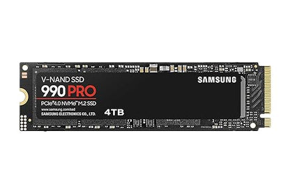 SAMSUNG 990 PRO SSD 4TB PCIe 4.0 M.2 Internal Solid State Hard Drive, Fastest for Gaming, Heat Control, Direct Storage and Memory Expansion for Video Editing, Graphics, MZ-V9P4T0B/AM [Canada Version] 4TB 990 PRO