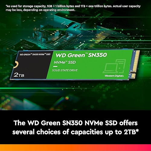 Western Digital 240GB WD Green SN350 NVMe Internal SSD Solid State Drive - Gen3 PCIe, M.2 2280, Up to 2,400 MB/s - WDS240G2G0C