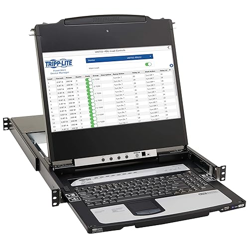 Tripp Lite, NetDirector, 8-Port, DisplayPort, KVM, Switch, Console w/ 17 in. LCD, IP Remote Access, Dual Rail, 1U Rack-Mount (B030-DP08-17DIP)