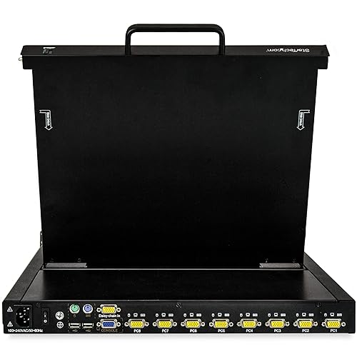 StarTech.com 8 Port Rackmount KVM Console w/ 6ft Cables - Integrated KVM Switch w/ 17 LCD Monitor - Fully Featured 1U LCD KVM Drawer- OSD KVM - Durable 50,000 MTBF - USB + VGA Support (RKCONS1708K)
