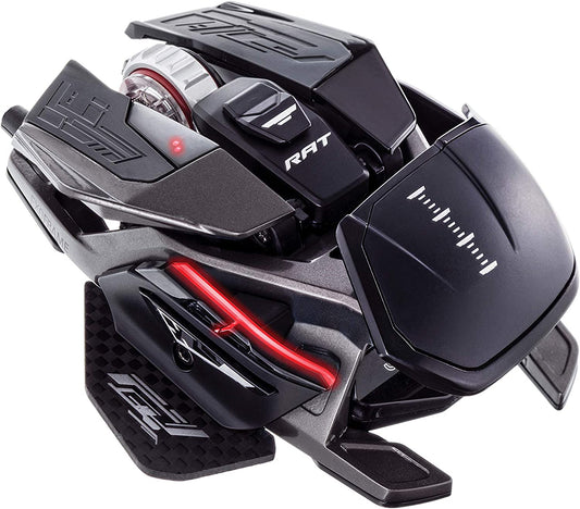 Mad Catz The Authentic R.A.T. PRO X3 wired Gaming Mouse - 16000DPI - 3 Scroll Wheel Ring Options – With extra accessories - On-board memory for 10 user profiles - Carbon Fiber Thumb Rests, Black