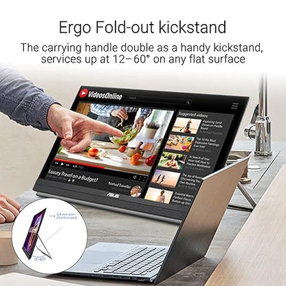 ASUS ZenScreen 27” 1440P Transportable Monitor (MB27ACF) - QHD (2560 x 1440), IPS, 100Hz, USB-C PD 70W, Speakers, Carrying Handle, Kickstand, C-clamp, Sub-woofer, 2.1 Channel Audio, 3 yr Warranty 27 QHD Multi-stand Design