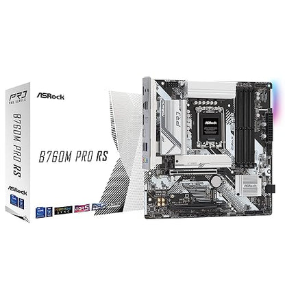 ASRock B760M PRO RS Gaming Desktop Motherboard - Intel B760 Chipset - Socket LGA-1700 - Micro ATX - Core Processor Supported - 192 GB DDR5 SDRAM Maximum RAM - DIMM, UDIMM - 1 x Memory Slots - Gigabit Ethernet - 2.5Gigabit Ethernet