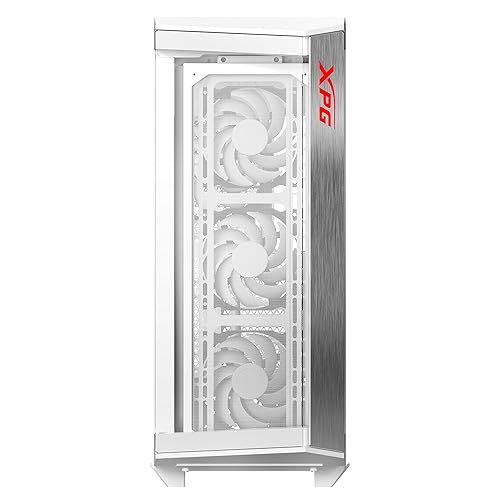 XPG Battlecruiser II Mid-Tower ATX PC Gaming Case: Exoskeleton-Driven, Aesthetics, Efficient Airflow, 420mm Radiator, GPU Holder, Cable Management, XPG Prime Box, White(BATTLECRUISERIIPST-WHCWW)