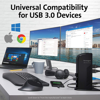 Kensington SD4100v Universal Dual 4K USB 3.0 Docking Station (K38255NA) USB-A Dual 4k