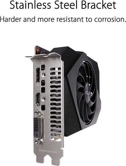 ASUS Phoenix NVIDIA GeForce GTX 1650 OC Edition Gaming Graphics Card (PCIe 3.0, 4GB GDDR6 Memory, HDMI, DisplayPort, DVI-D, Axial-tech Fan Design)