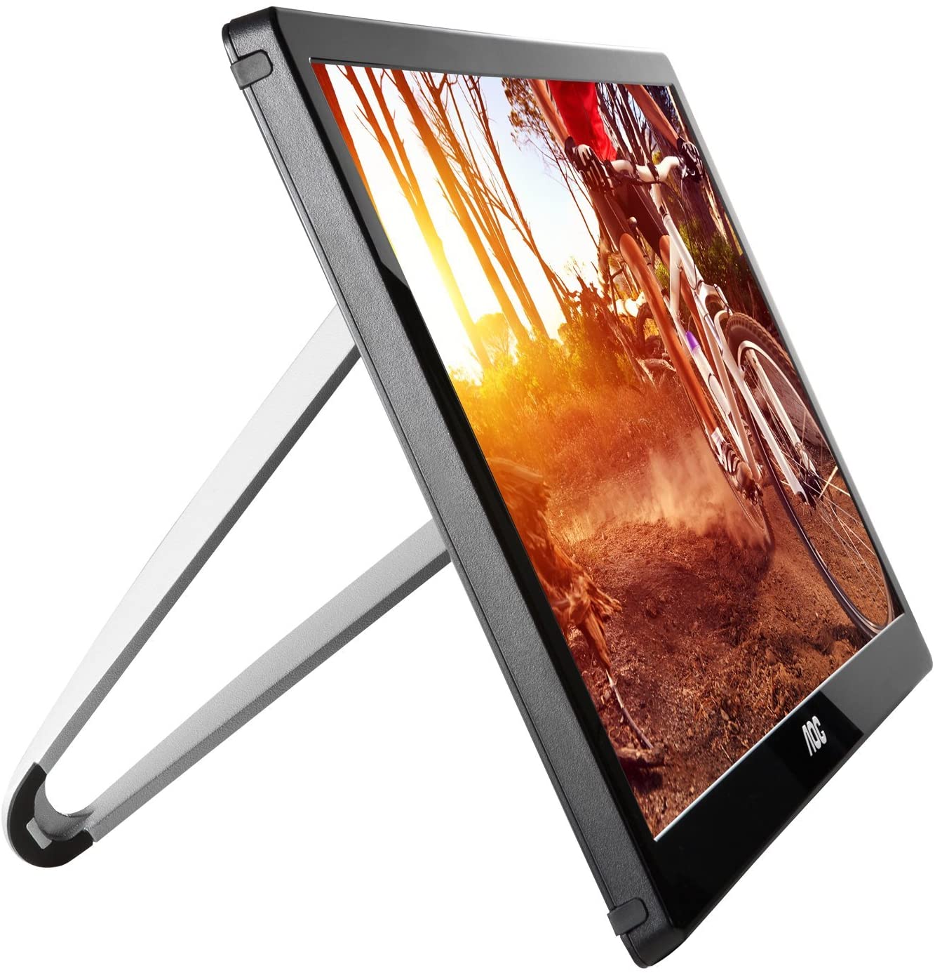 AOC e1659Fwu 15.6-Inch Ultra Slim 1366x768 Res 200 cd/m2 Brightness USB 3.0-Powered Portable LED Monitor w/ Case Black HD (USB 3.0) Monitor