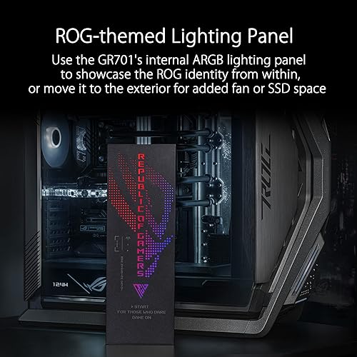 ASUS ROG Hyperion GR701 EATX Full-Tower Computer case with semi-Open Structure, Tool-Free Side Panels, Supports up to 2 x 420mm radiators, Built-in Graphics Card Holder,2X Front Panel Type-C