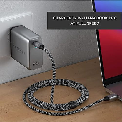 Satechi 100W USB C PD Wall Charger – Powerful GaN Tech – Compatible with 2021 MacBook Pro M1, 2020 MacBook Air, 2022 iPad Air M1, 2021 iPad Pro M1, iPhone 15 Pro Max/15 Pro/15/15 Plus (US)