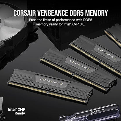 CORSAIR VENGEANCE DDR5 RAM 192GB (4x48GB) 5200MHz CL38 Intel XMP iCUE Compatible Computer Memory - Black (CMK192GX5M4B5200C38) 192GB (4x48GB) Black