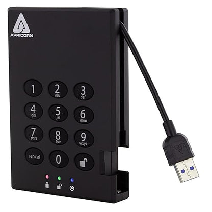 Apricorn Aegis Padlock 256 GB USB 3.0 SSD 256-Bit Encrypted (A25-3PL256-S256)