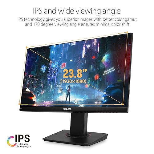 ASUS TUF Gaming VG249Q 23.8” Monitor 144Hz Full HD (1920 x 1080) 1ms IPS ELMB FreeSync Eye Care DisplayPort HDMI D-Sub