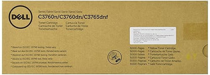 Dell Original Laser Toner Cartridge - Yellow - 1 Each - 9000 Pages