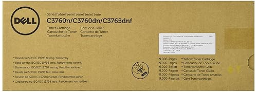 Dell Original Laser Toner Cartridge - Yellow - 1 Each - 9000 Pages