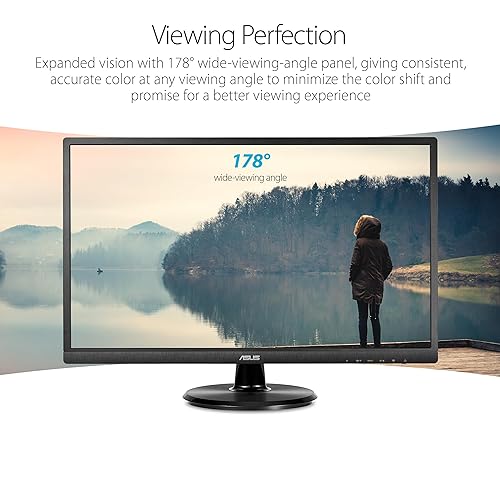 ASUS VA249HE 23.8” Full HD 1080p HDMI VGA Eye Care Monitor with 178° Wide Viewing Angle 23.8 FHD HDMI D-Sub