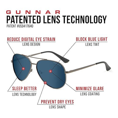 GUNNAR - Premium Gaming and Computer Glasses - Blocks 35-98% Blue Light - Vertex Gunmetal