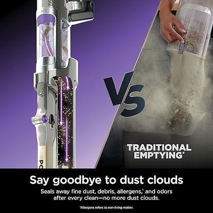 Shark® PowerDetect™ Clean & Empty Cordless Stick Vacuum & Auto-Empty System, Powerful Suction, HEPA Filtration, Carpet & Hard Floor, Portable, Stick Vacuum for Pet Hair, Dark Gray, IP3251C