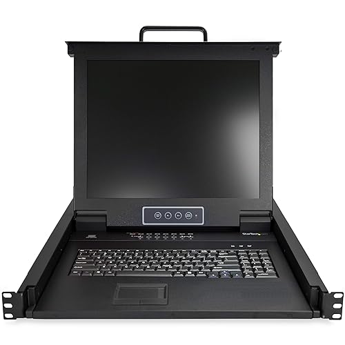 StarTech.com 16 Port Rackmount VGA KVM Console with Keyboard - 1U - 17 Inch LCD Monitor Display - 1280x1024 - Cables & Mounting Hardware Included (RKCONS1716K)