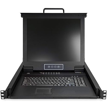 StarTech.com 16 Port Rackmount VGA KVM Console with Keyboard - 1U - 17 Inch LCD Monitor Display - 1280x1024 - Cables & Mounting Hardware Included (RKCONS1716K)