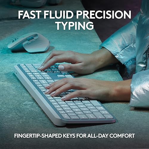 Logitech MX Keys S Wireless Keyboard, Low Profile, Fluid Precise Quiet Typing, Programmable Keys, Backlighting, Bluetooth, USB C Rechargeable, for Windows PC, Linux, Chrome, Mac - Pale Grey MX Keys S (NEW) Pale Grey