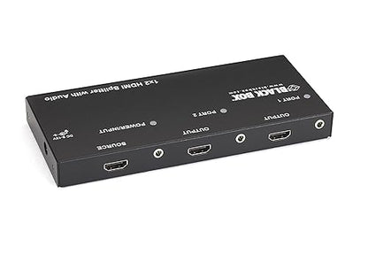 Black Box 1 x 2 HDMI Splitter with Audio - Audio Line In - Audio Line Out - 1 x HDMI In - 2 x HDMI Out