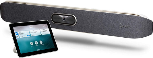 Poly - Studio X50 (Polycom) with TC8 Touch Controller - 4K Video &amp; Audio Bar - Conferencing System for Mid-Size Meeting Rooms - Works with Teams, Zoom &amp; More Medium Room (6-10) All-in-One Video Bar + TC8 Touch Controller