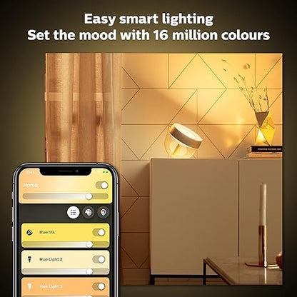 Philips Hue White and Color Iris Corded Dimmable SmartTable Lamp, (Bluetooth, Compatible with Alexa, Google, Apple HomeKit), 1-Pack, Limited Edition Gold