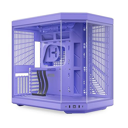 HYTE Y70 Mid-Tower ATX Gaming PC Desktop Case - Panoramic Tempered Glass - Dual Chamber - High Airflow Chassis - PCIE 4.0 Riser Cable Included - New Modern Aesthetic - Taro Milk (Purple)