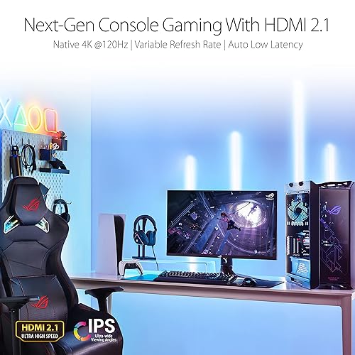 ASUS ROG Swift PG32UQR 32” 4K HDR 144Hz DSC HDMI 2.1 Gaming Monitor - UHD (3840 x 2160), IPS, 1ms, G-SYNC Compatible, Extreme Low Motion Blur Sync, Eye Care, DisplayPort, USB, DisplayHDR 600,Black