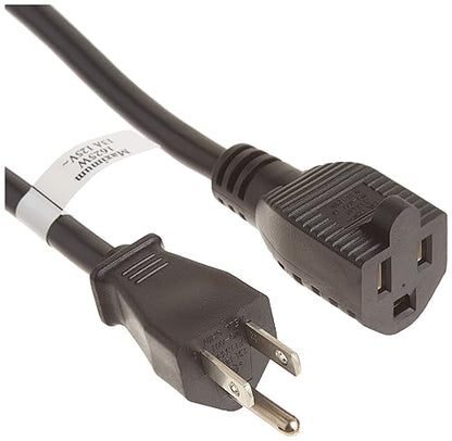 C2G 29930 16 AWG Short Extension Power Cord, 4 Feet (1.21 Meters), Black 4ft