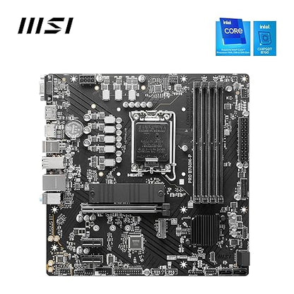 MSI PRO B760M-P Motherboard, Micro-ATX - Supports Intel 14th, 13th & 12th Gen Core Processors, LGA 1700 - DDR5 Memory Boost 6800+MHz/OC, PCIe 4.0 x16 Slot, M.2 Gen4 Slots