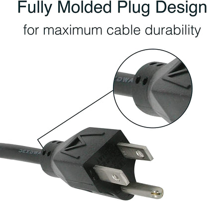 C2g/ cables to go C2G Power Cord, Replacement Power Cable, 3 Pin Connector, Universal Power Cord, 5-15P to C13, 18 AWG, Black, 3 Feet (4.57 Meters), Cables to Go 03129 3 Feet Universal Cord