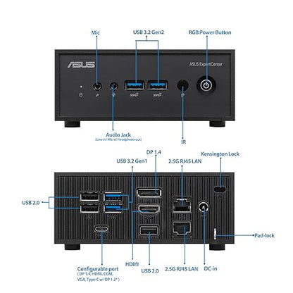 ASUS ExpertCenter PN42 Fanless Mini PC System with Quad Core N100, 4GB RAM, M.2 128G SSD, WiFI 6E, Triple 4K support, single LAN, dTPM, Windows 11 Pro