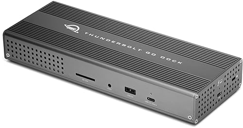 OWC Thunderbolt Go Dock, 11 Ports, Built in Power Supply, 90W Charging, Thunderbolt 4 (USB-C), USB 3.2 Type-C, USB 3.2 Type-A, USB 2.0, HDMI, 2.5GbE, SD, Compatible with Thunderbolt and USB-C Devices