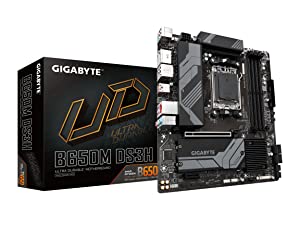 GIGABYTE B650M DS3H (AM5/ LGA 1718/ AMD/ B650/ Micro ATX/ 5-Year Warranty/ DDR5/ PCIe 4.0 M.2/ PCIe 4.0/ USB 3.2 Gen2X2 Type-C/ 2.5GbE LAN/Motherboard) B650 B650M DS3H Bundle